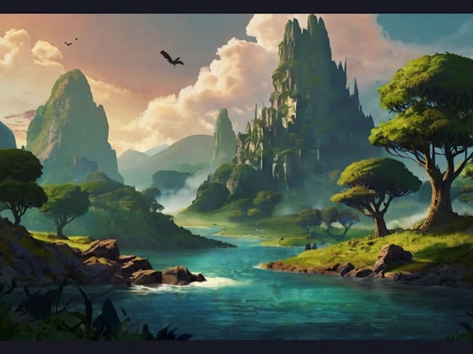 make landscape concept art, fantasy illustration,