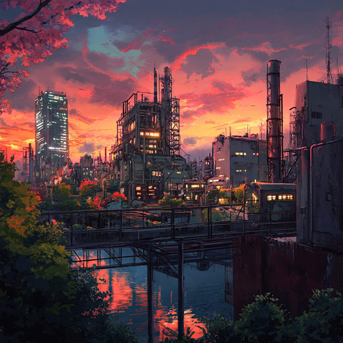 create anime, game, and visual novel background painting