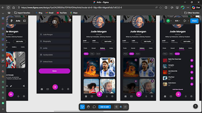 design social media app, video chat app, dating app, sports app, social chat app