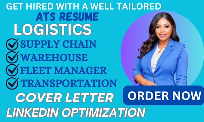write logistics, transportation, supply chain, warehouse, fleet manager resume