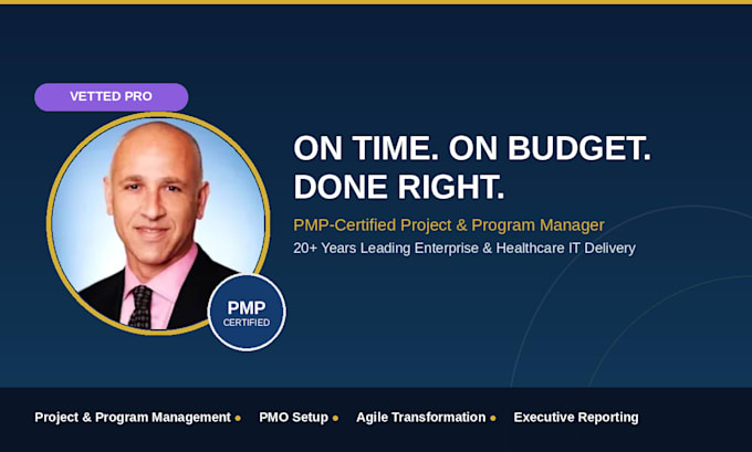 be your pmp program manager for healthcare, insurance, and salesforce projects