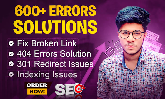 fix 404, broken links, 301 redirects and indexing issues