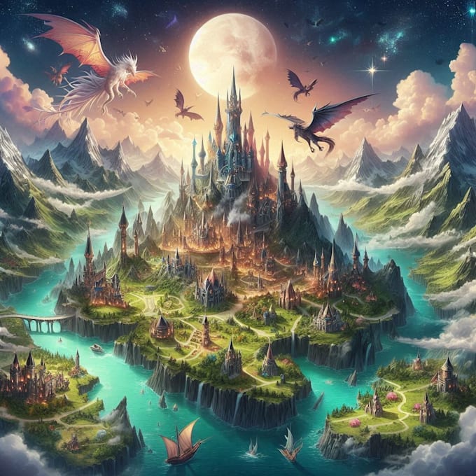 create a medieval or fantasy map art for you