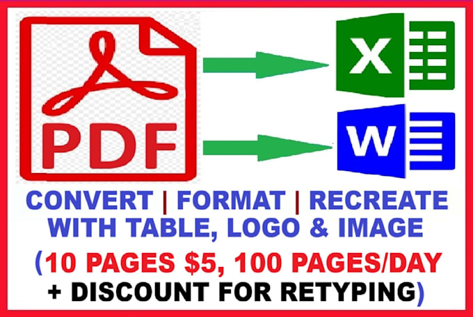 convert pdf to word ms excel file conversion, data entry retyping, copy paste