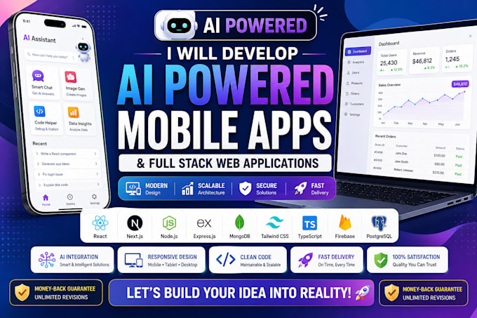 develop ai powered mobile apps and full stack web applications