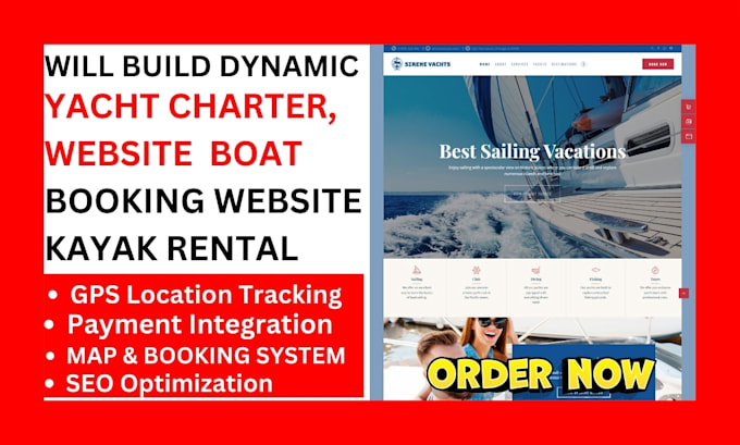 build dynamic yacht charter jet ski website boat booking kayak website boat rent