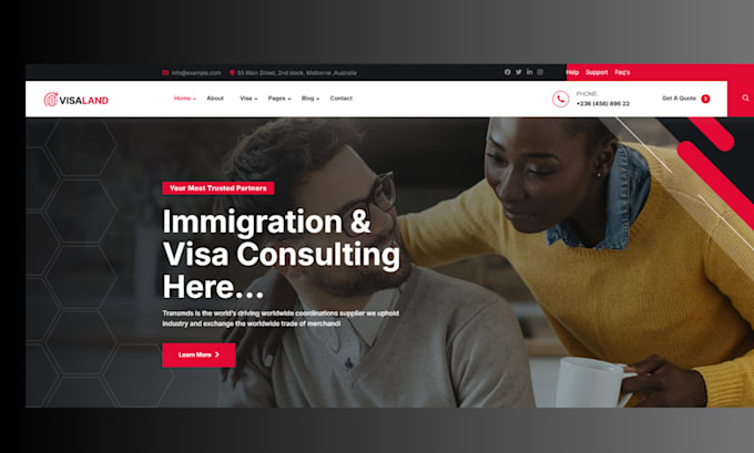 design immigration website lawyer wordpress website visa application website