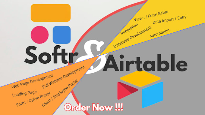develop custom website or portal and database, with softr and airtable