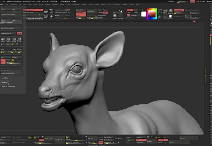 make 3d wild animal resin model with realistic fur and for 3d printing