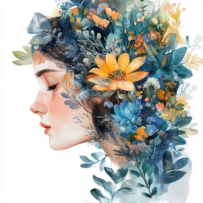 create watercolor and digital illustrations