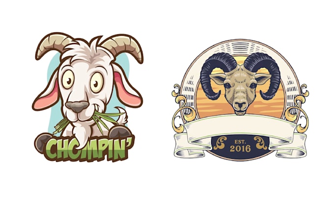 make creative sheep goat logo in high definition