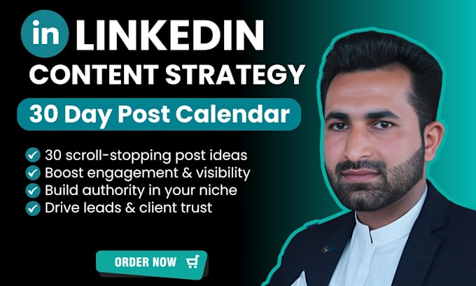 custom linkedin content strategy and 30 day post calendar