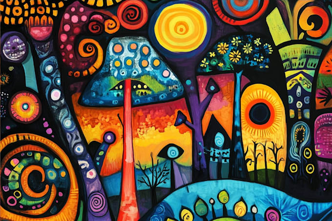 create cartoon doodle art illustration for your project
