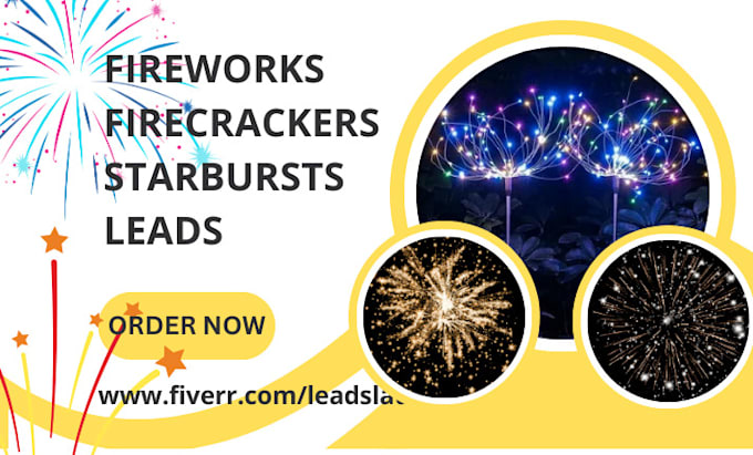 generate christmas new year fireworks festive firecrackers starbursts leads