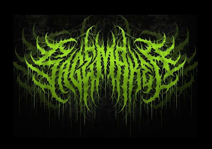 design death metal logo with texture and chrome effect
