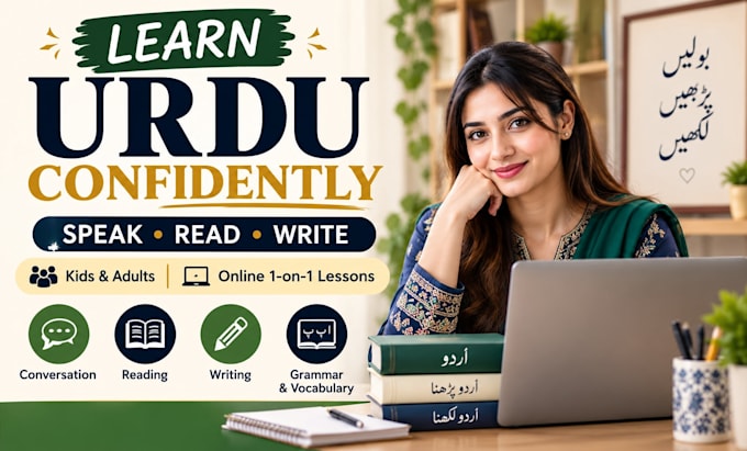 teach urdu speaking, reading and writing online