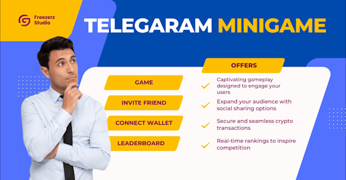 make crypto telegram mini game, webgame, html5 or webgl game for you