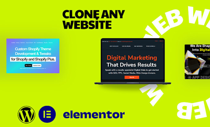 recreate any website with elementor, divi, or wpbakery