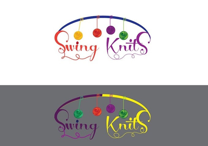 design innovative intertwining yarn art organic forms swing logo