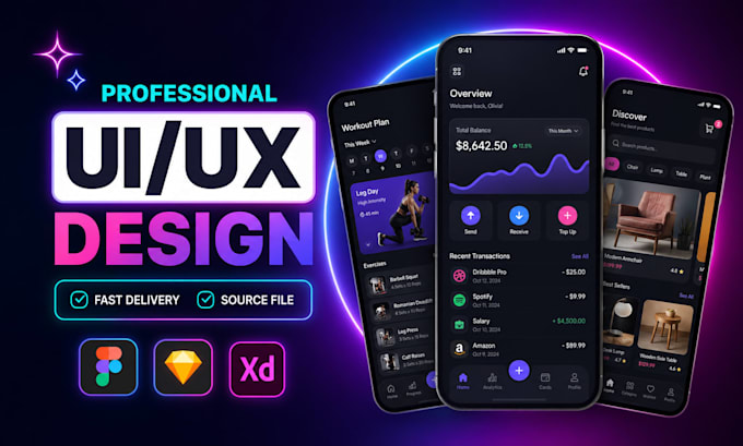 do ui ux design figma web design mobile app ui design and mockups