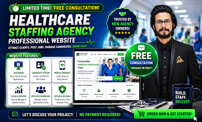 build a staffing agency website with job board