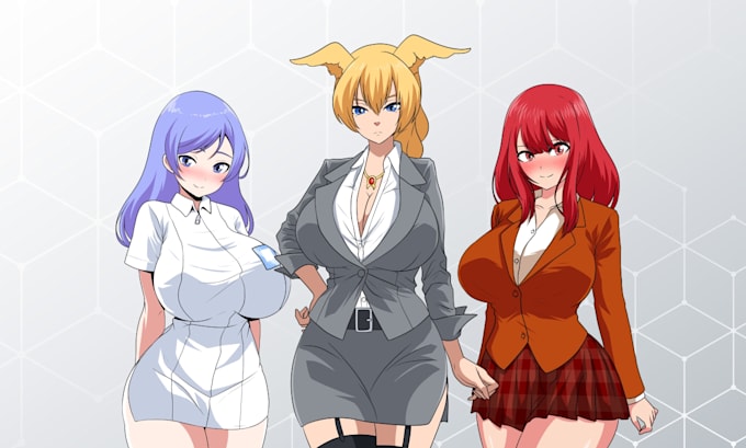 draw anime character for visual novel or game sprite