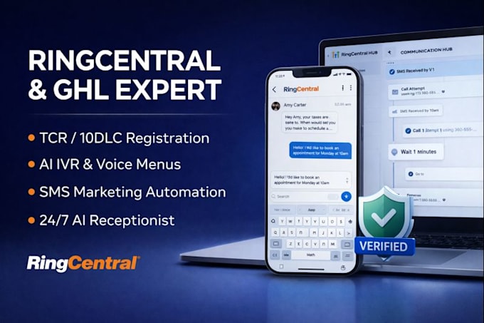 setup ringcentral sms ringcentral ivr tcr ghl ringcentral ai receptionist