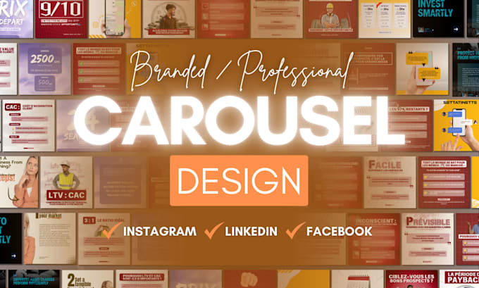 design instagram, linkedin, facebbok carousel posts for social media