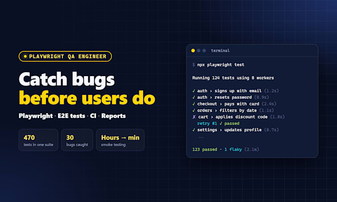 set up playwright test automation and e2e tests for your web app