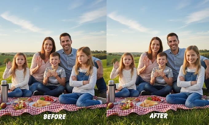 fix family photos by face change,head swap,head change