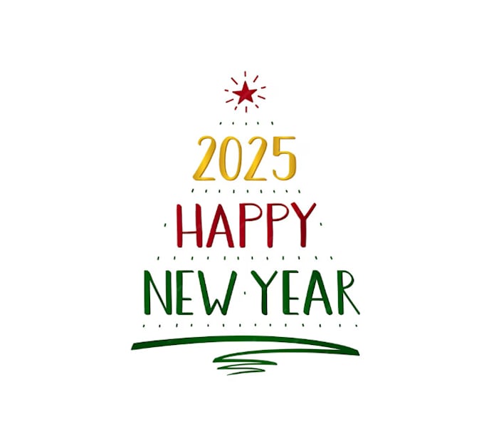 make wordmark happy new year 2025 logo