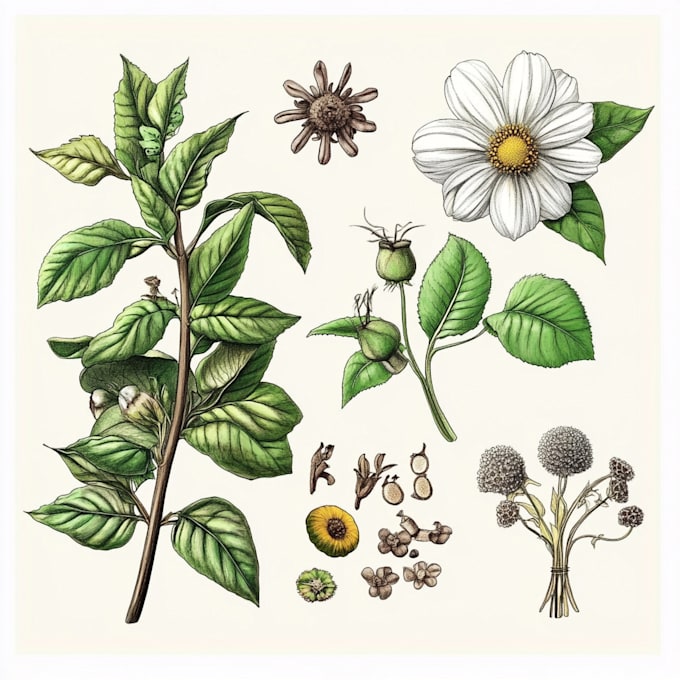 make a beautiful botanical or floral illustration