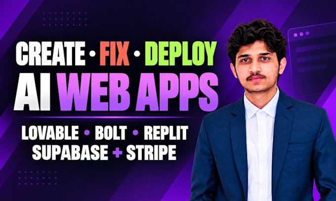 create , fix or deploy lovable, bolt, replit, supabase, stripe integration code