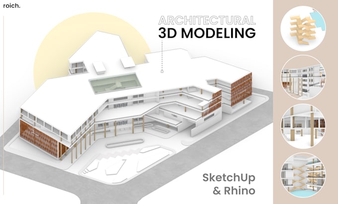 create 3d modeling exterior interior with sketchup and rhino