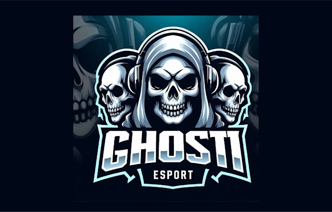design unique ghost skull mascot logo with free source file