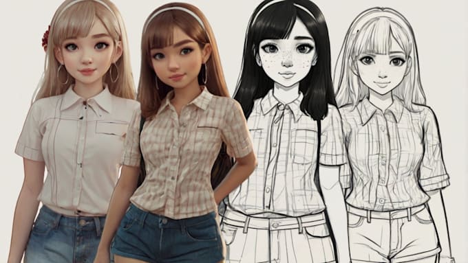 create simple character doodle art
