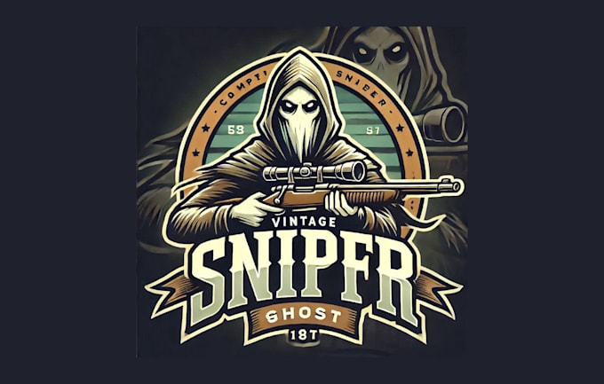 do vintage sniper ghost logo with a free source file for your brand