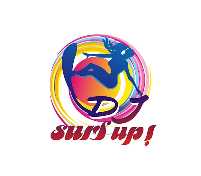 make mascot hot chick surf music logo