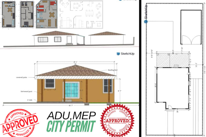 Do licensed stamped for city permit architectural and civil structural ...