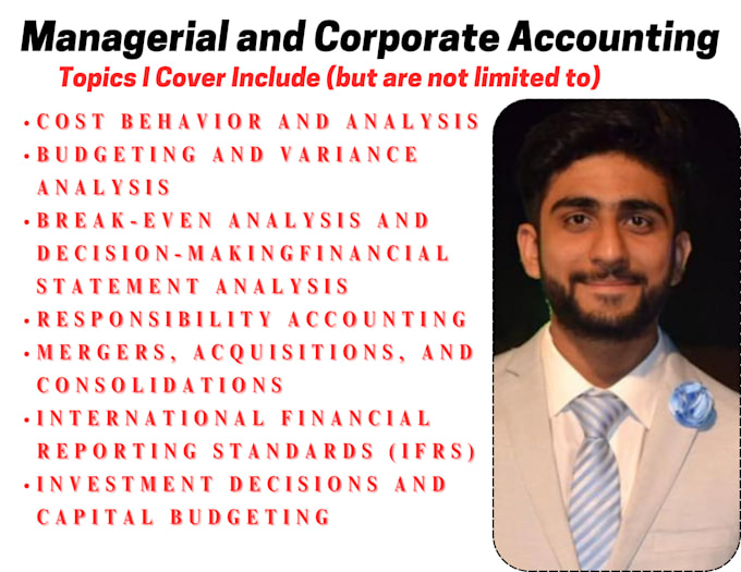 be your expert tutor for managerial and corporate accounting