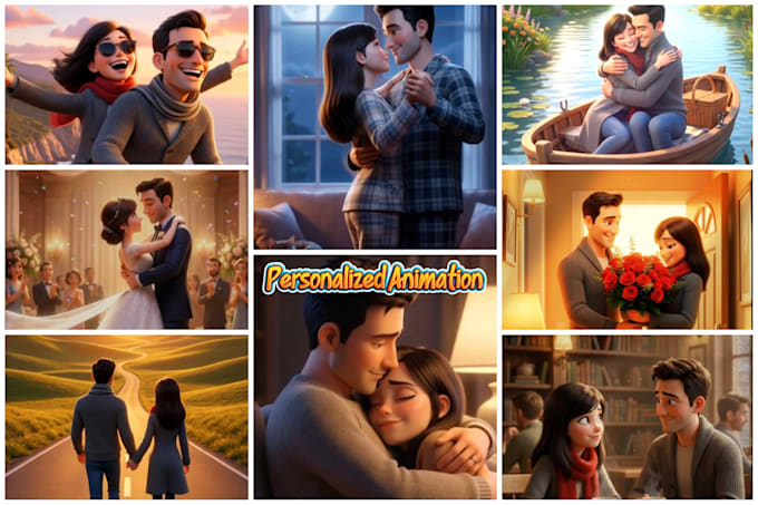 personalized your love with pixar magic, animation gift for your beloved