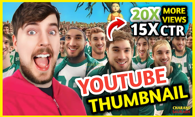 do attractive eye catchy youtube thumbnail design to get high CTR