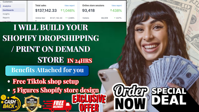 build shopify website design, etsy shop for tshirt design on printful printify