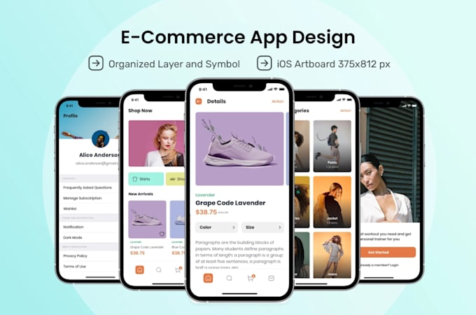 design professional ui ux ecommerce app design in figma