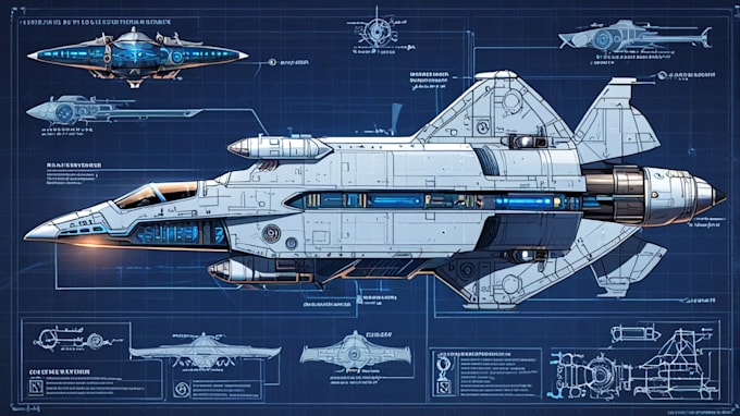 design a spaceship, sci fi vehicle illustration and sci fi art