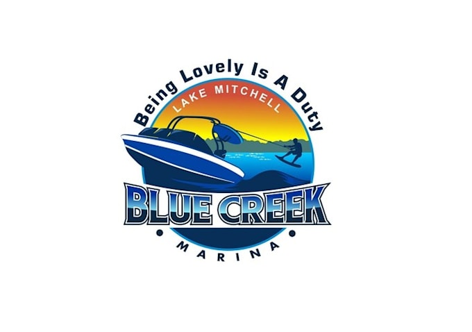 design unique blue creek marina logo