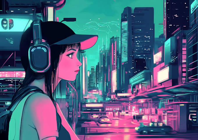 Create cyberpunk futuristic city and background by Ardenbeatrix | Fiverr
