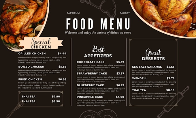 professional cafe menu design and digital branding services