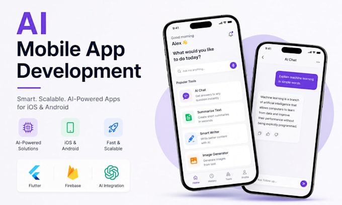 develop ai mobile apps for ios and android in flutter
