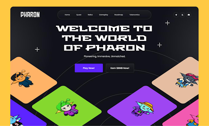 design crypto meme token nft web3 or game website